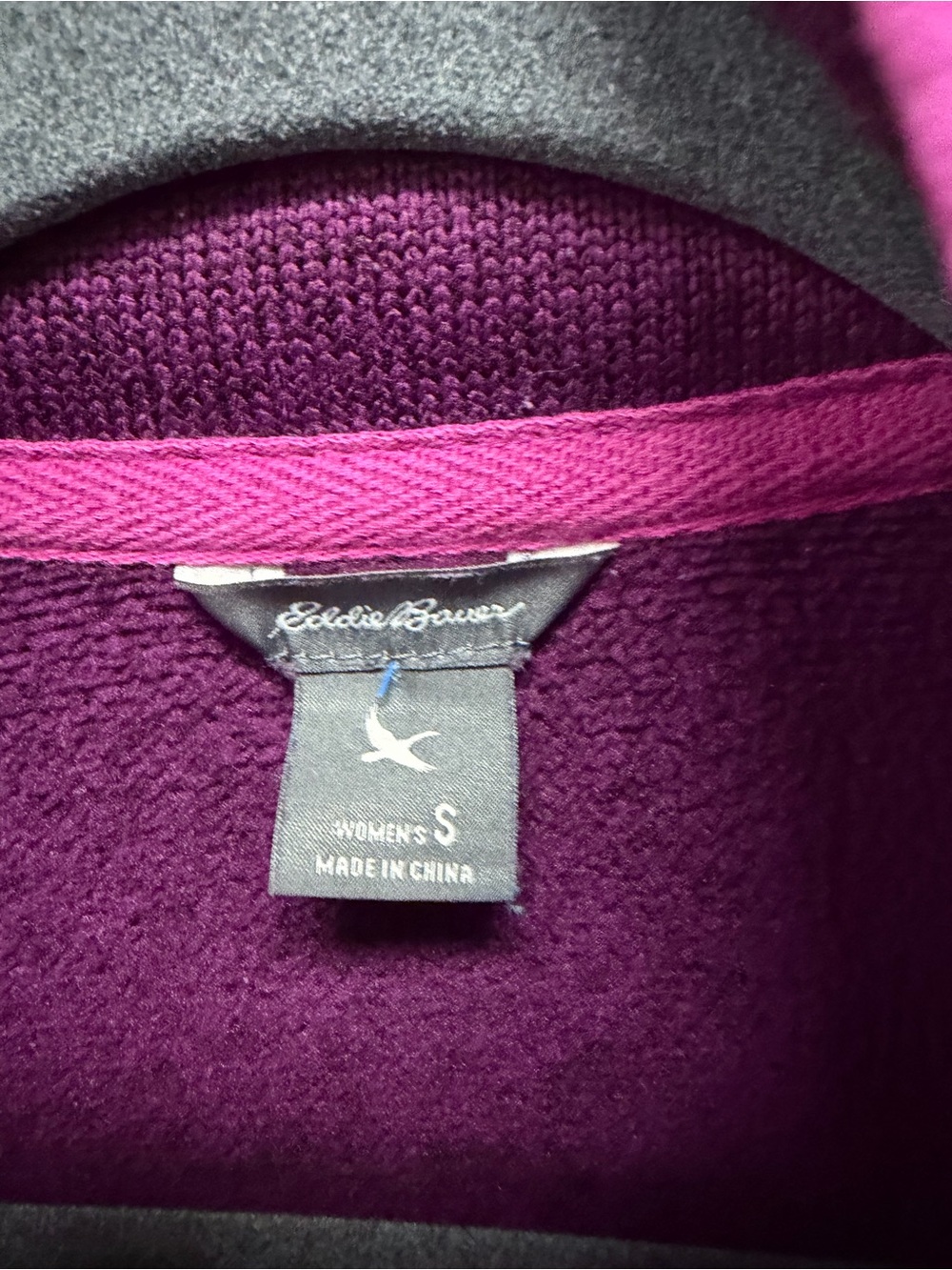 Eddie Bauer Purple Fleece Pullover with Pink Trim - Picture 2 of 8